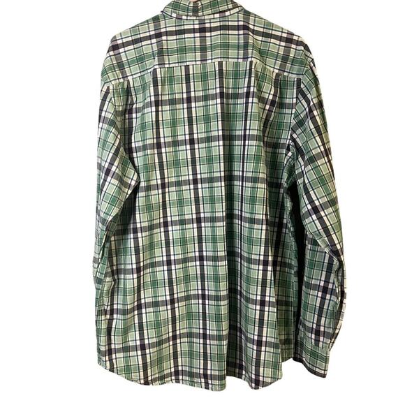 The classic fit old navy xl men’s long sleeve green and blue plaid button down - Picture 6 of 8